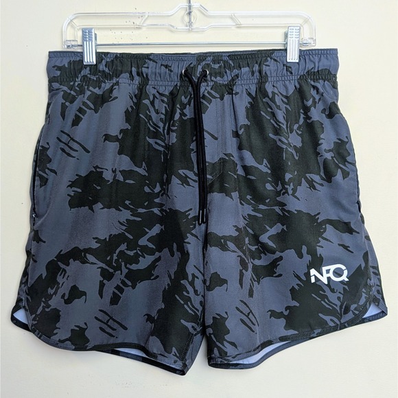 Nfq Other - NFQ Shorts Mens Large Camo 5" Inseam Lined Grey Athletic Gym Running Training